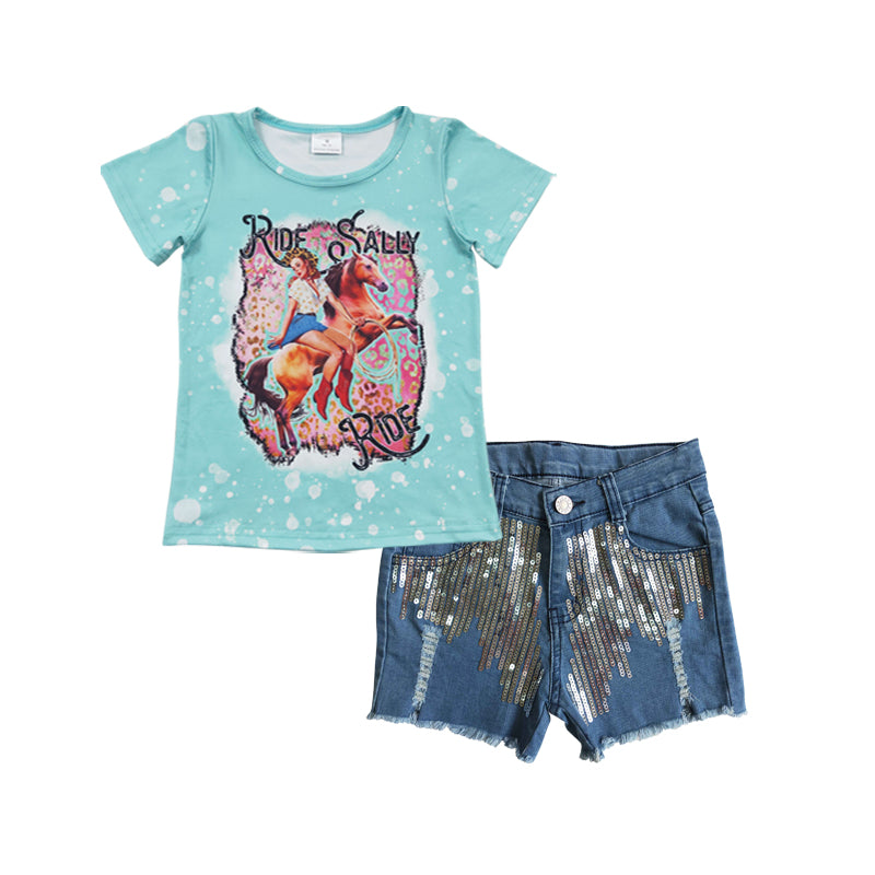 组合GSSO0303 wednesday shorts jeans blue denim girl summer outfit  20230330 RTS