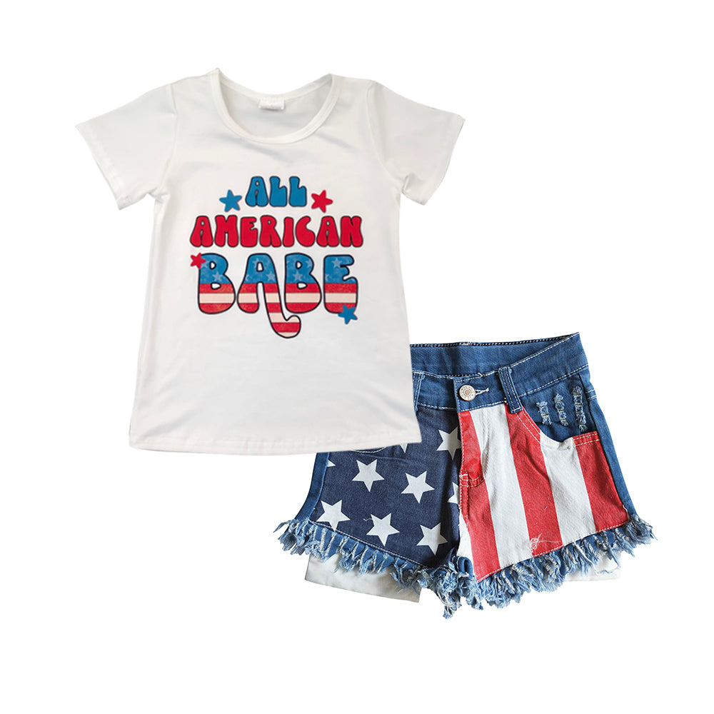 组合GSSO0331 RTS 4th of july short sleeve girl outfit 20230422