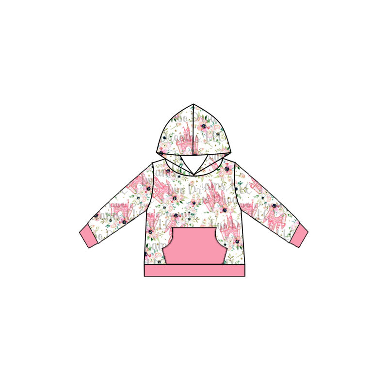 Preorder Adult pink beautiful castle long sleeve girl top hoodie sweater mama clothes 0614 mama & kid