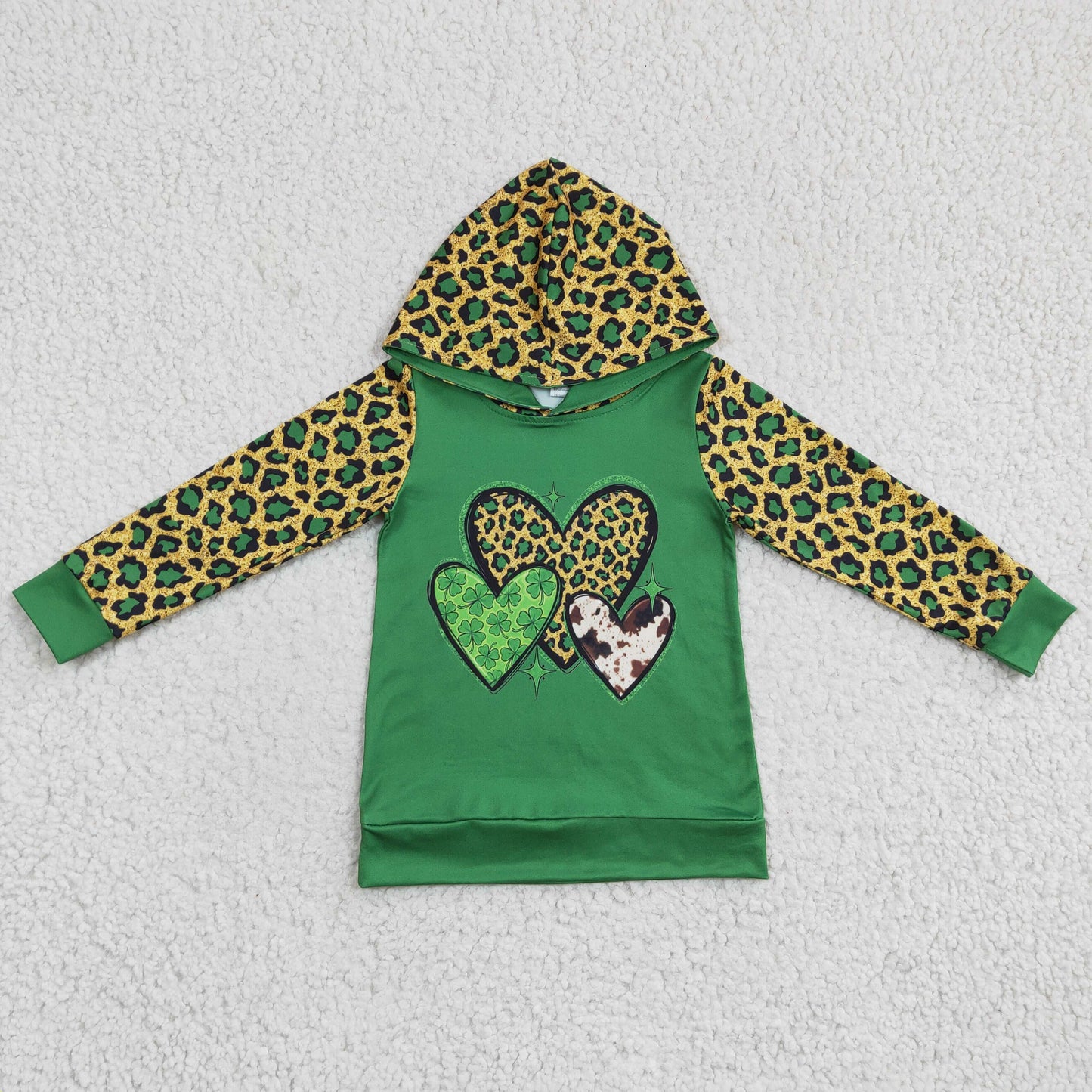 GT0074 St. Patrick lucky tees quadrifolious leaves valentine long sleeve girl hoodie top 20230107 RTS