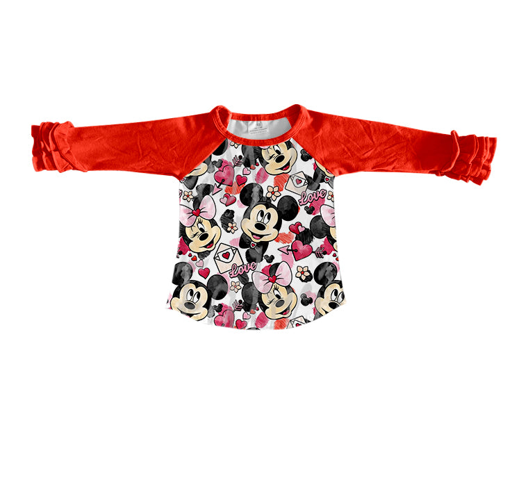 GT0080 preorder cartoon mouse long sleeve girl top