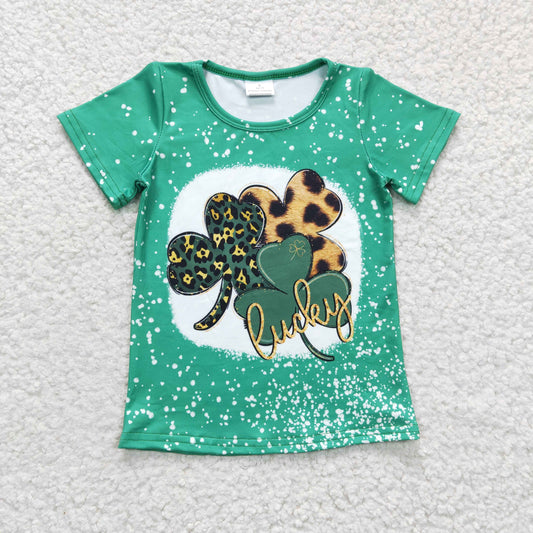 GT0109 lucky green St. Patrick lucky DAY Short sleeve girl top tee t-shirt 20230110 RTS