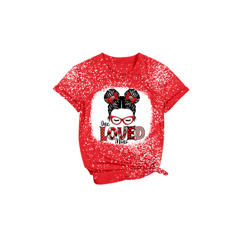 GT0118 kids valentine top shirt loved short sleeve top mama & kid  preorder 1206