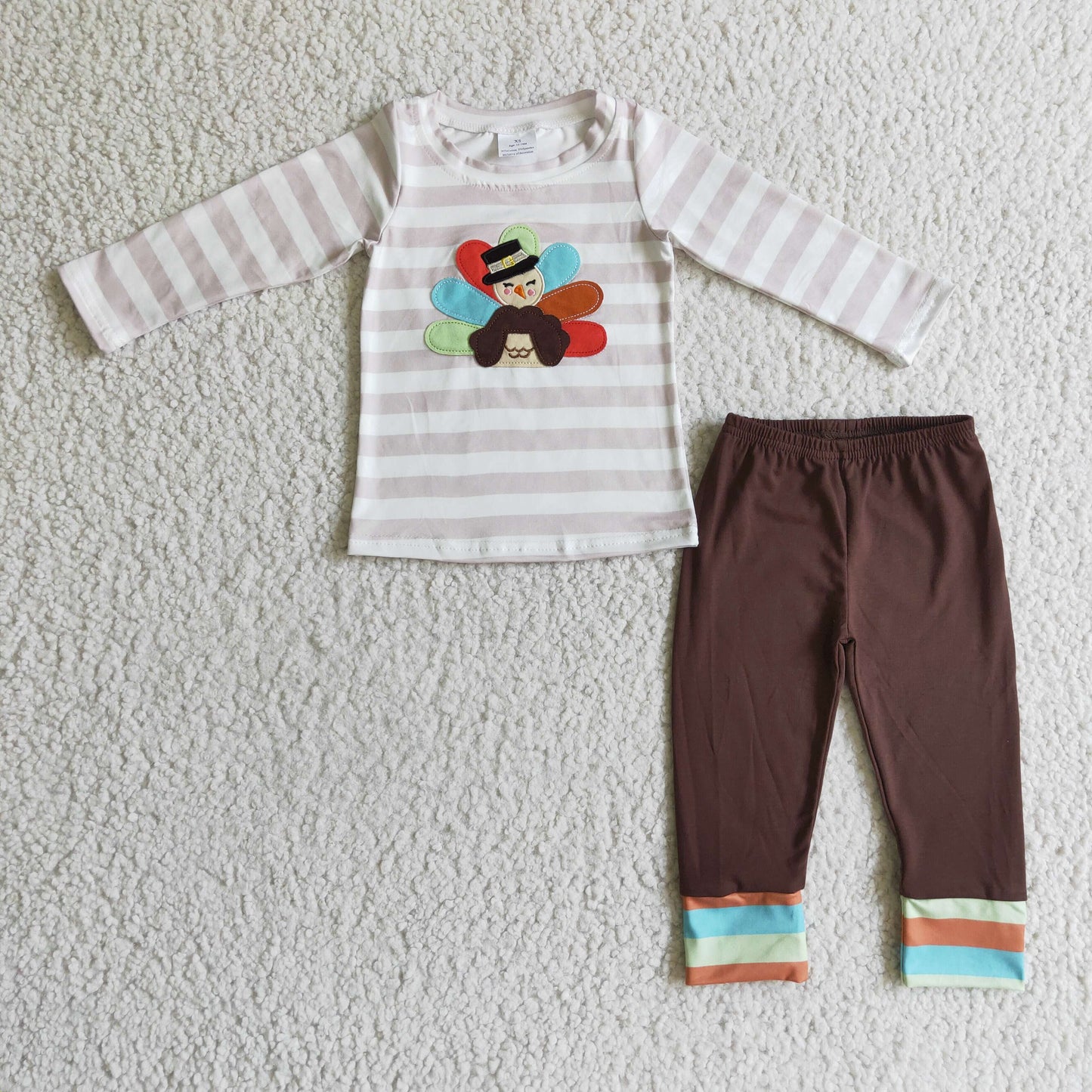 TURKEY THANKSGIVING  long sleeve boy outfit 1024
