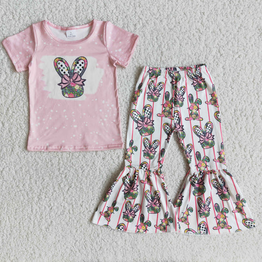 Easter rabbits pink top short sleeves boy outfit Jan 0102