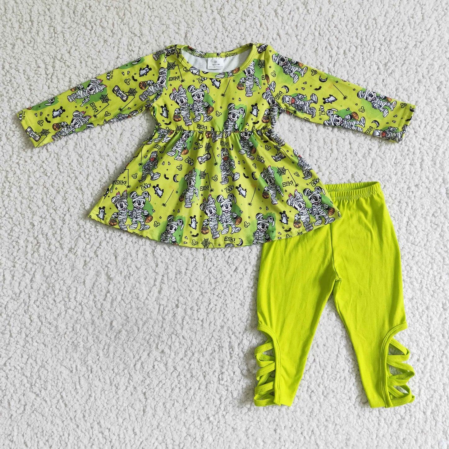 202410 Promotion  GLP0080 halloween mouse green long sleeve pants girl outfit  RTS
