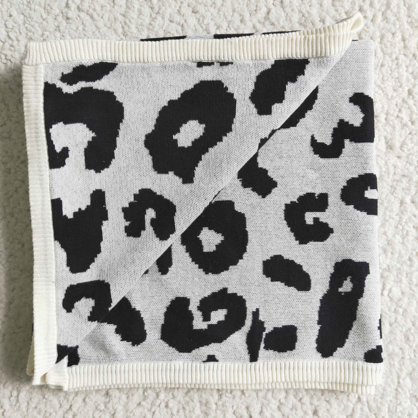 Cow white black baby cotton blanket 0718 RTS