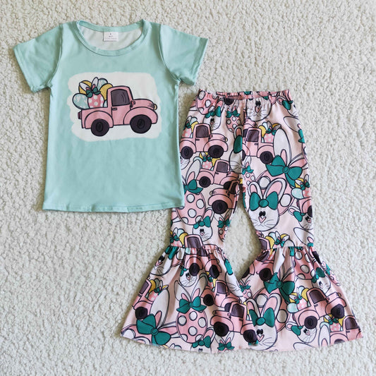 thanksgiving rabbit short sleeve bell bottomgirl outfit  0905 RTS