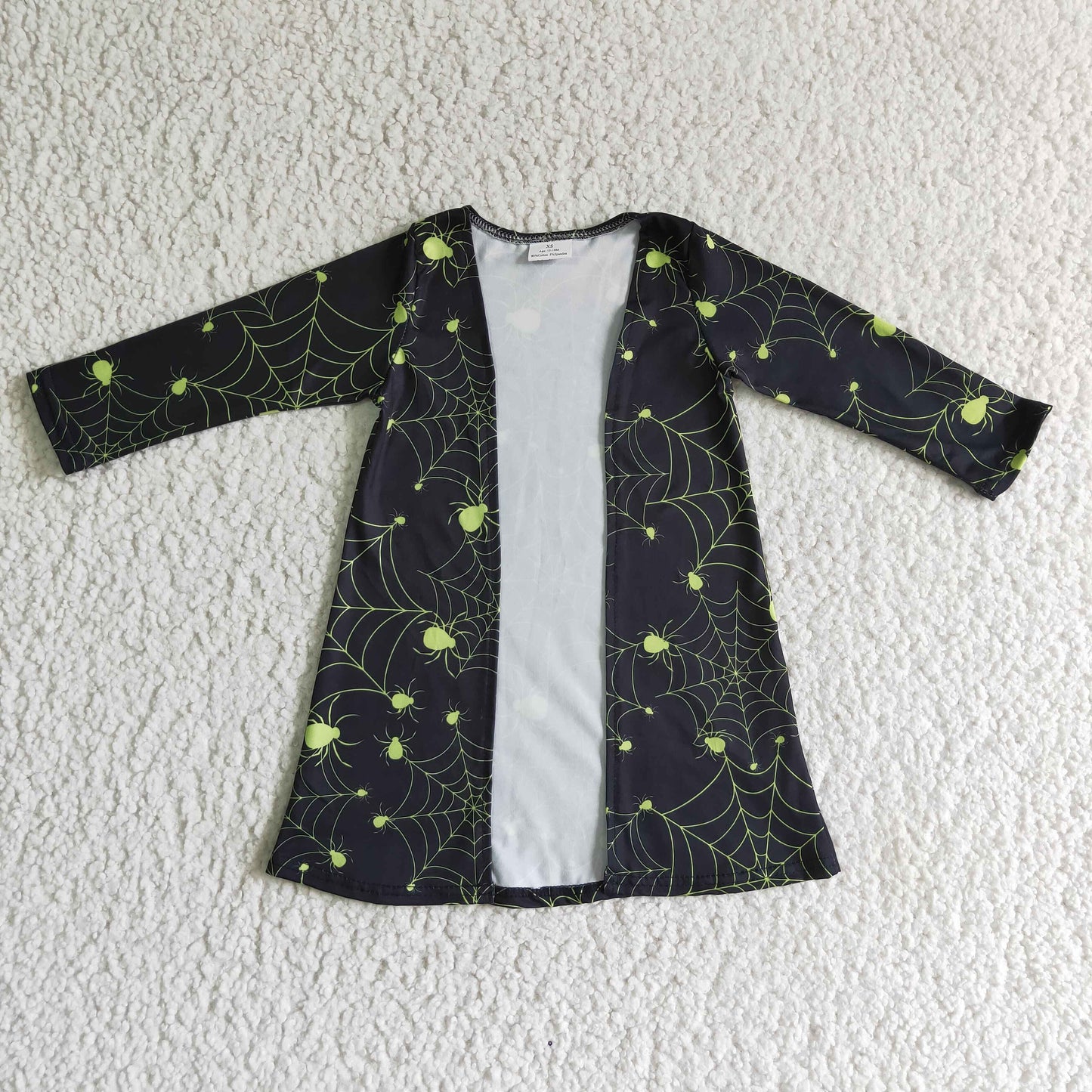 GT0046 RTS kids halloween spiderweb black cardigan 20230615