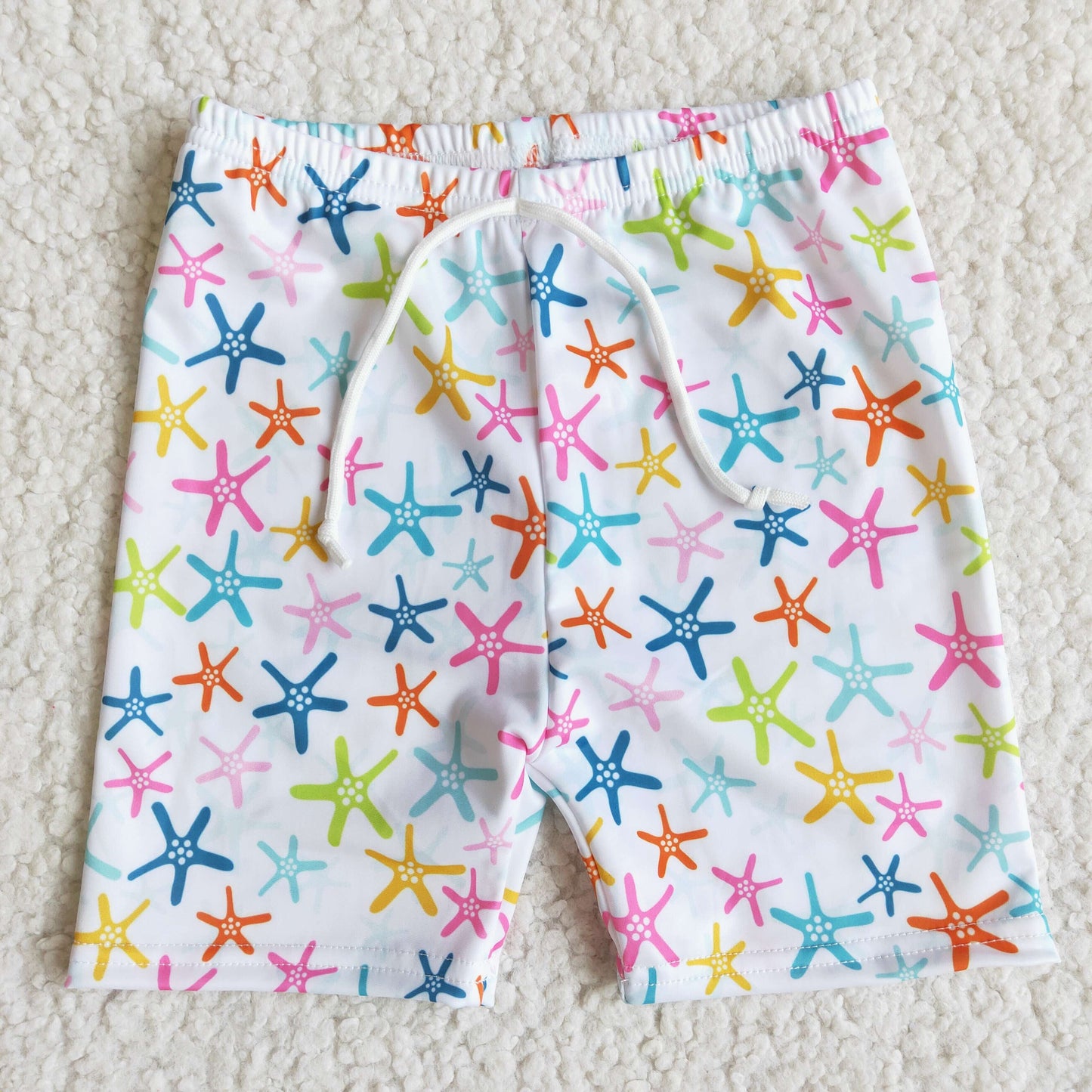 cartoon star starfish white boy shorts swimwear swimming trunks Jan0115