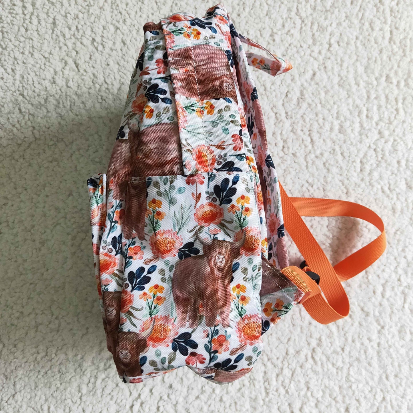 BA0027 RTS pink cow floral backpack RTS