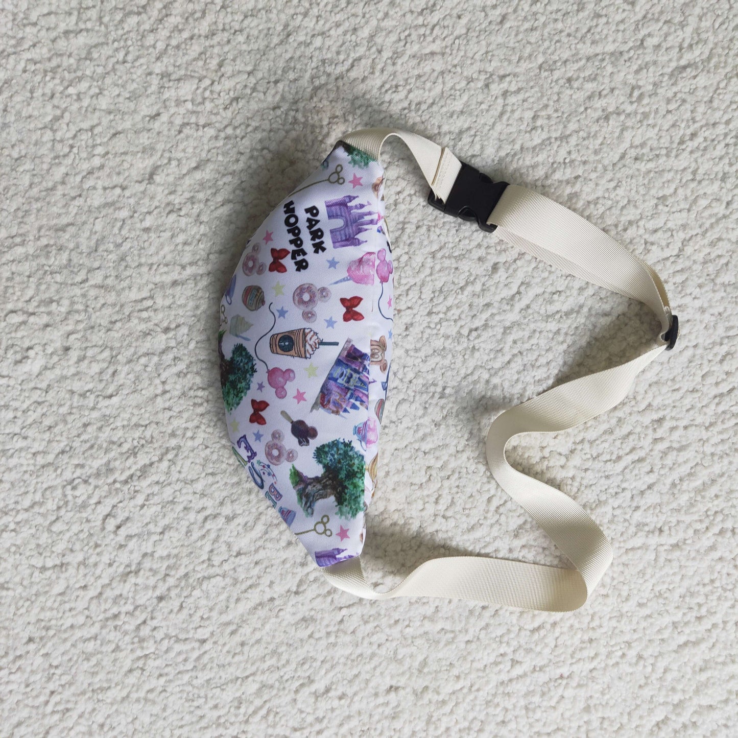 RTS the Fanny pack 0709 13*5.7*3 inches Waist Bag purple mouse castle floral bag