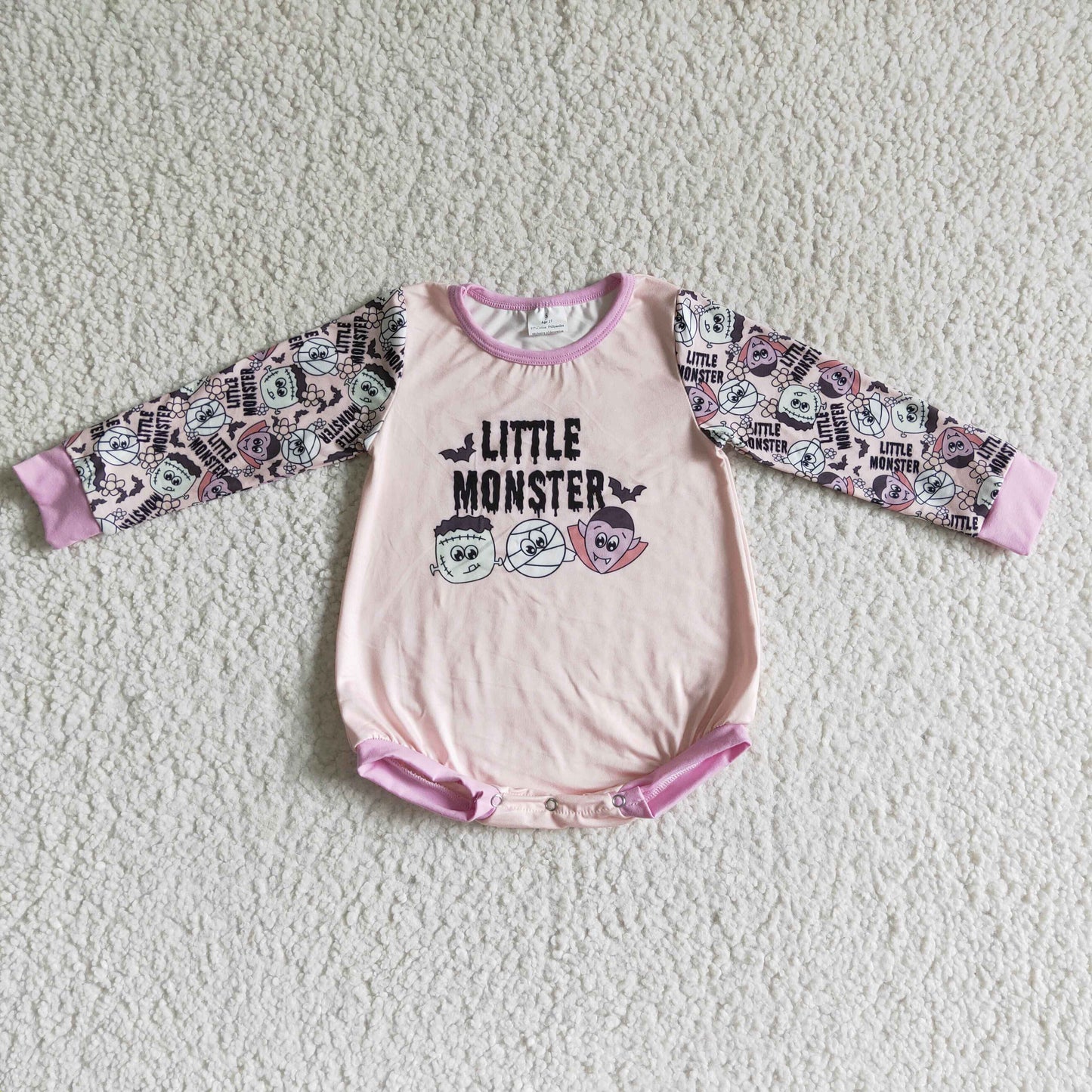 LR0101 pink halloween long sleeve girl BAT bubble romper 0905 RTS