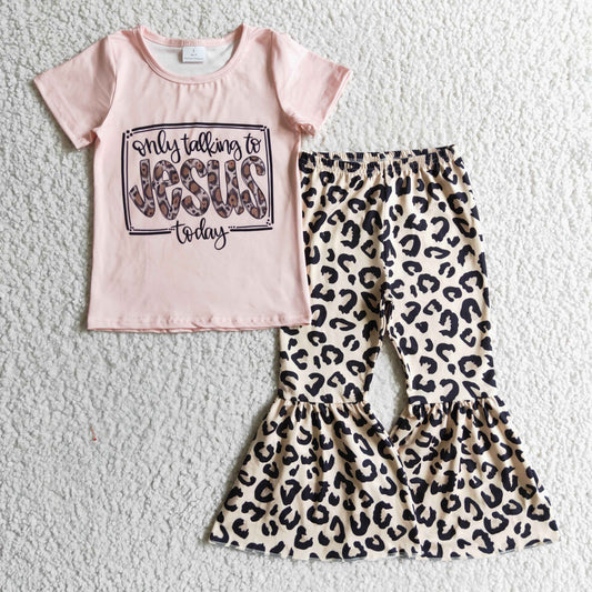 GSPO0226 Jesus leopard short sleeve girl outfit 1109 RTS