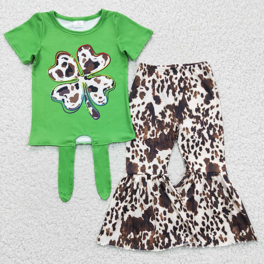 GSPO0297 short sleeve St. Patrick lucky cow girl outfit 20230103 RTS