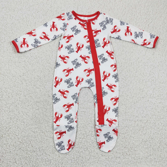 LR0257  western cray fish long sleeve boy romper 1226 RTS