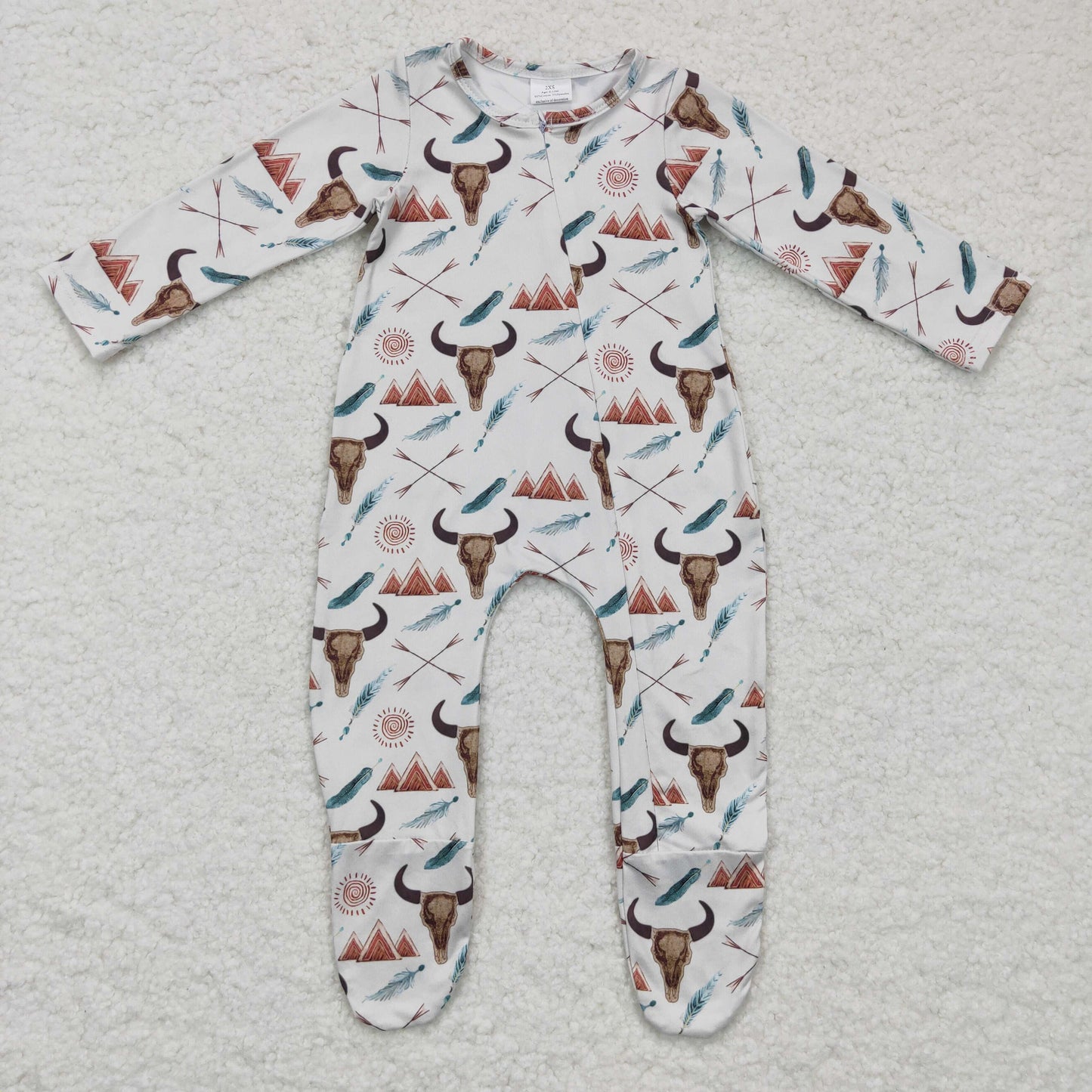 LR0223 RTS cow long sleeve boy sleep romper 1129
