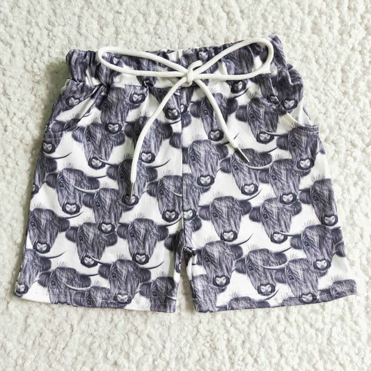 RTS cow print gray boy shorts 0607