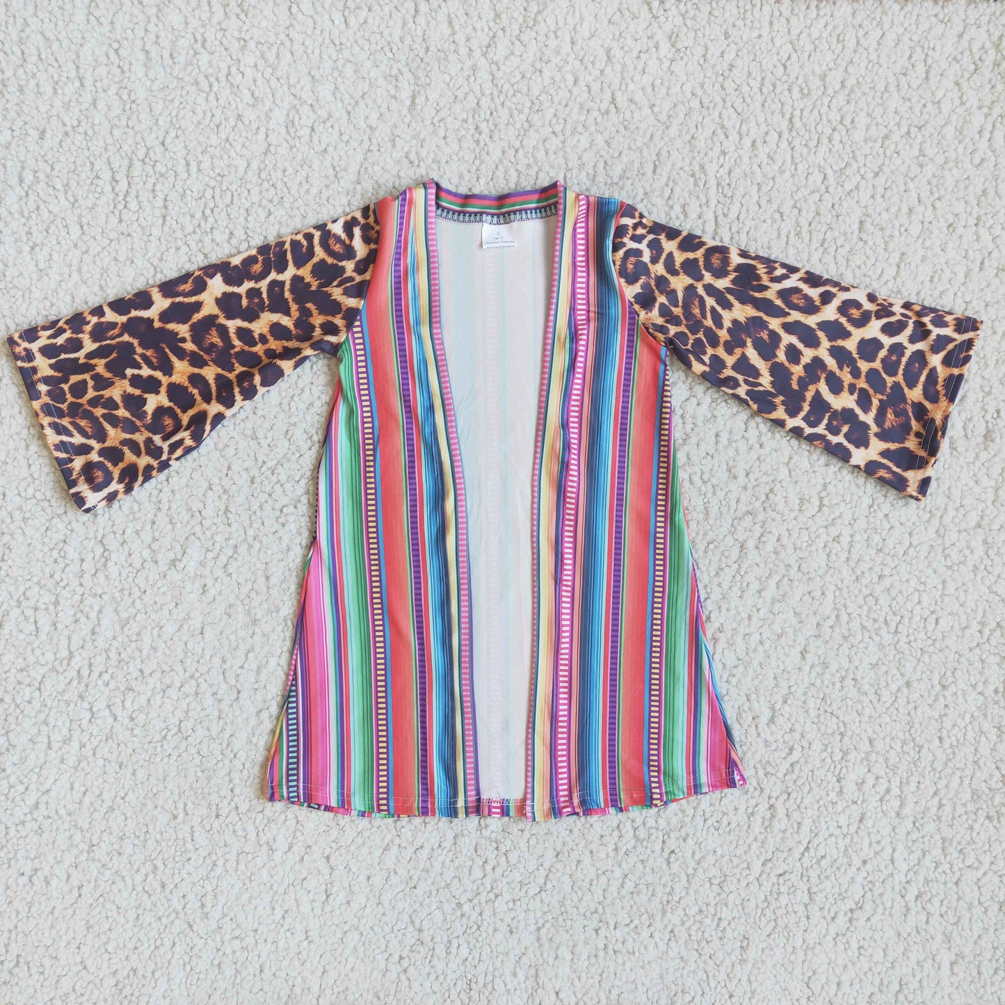 Leopard colorful stripe cardigan