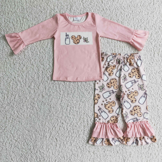 promotion RTS GLP0306 Christmas cookies long sleeve girl pajamas outfit RTS 1029