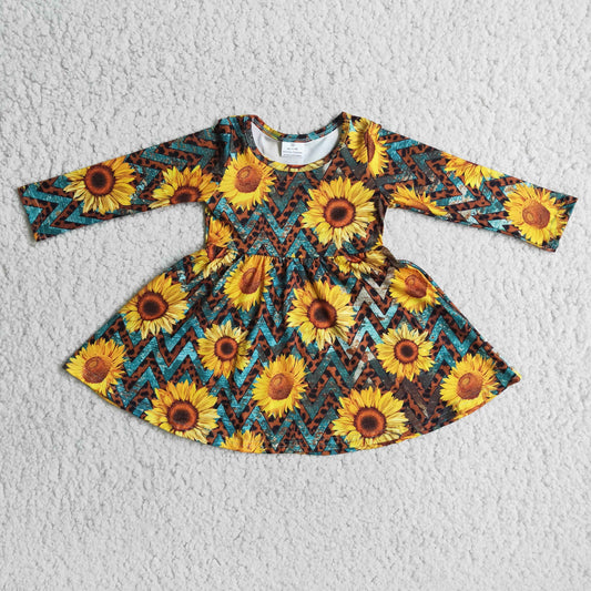 promotion 6 B3-22 sunflower tunic long sleeve dress 20230221 RTS