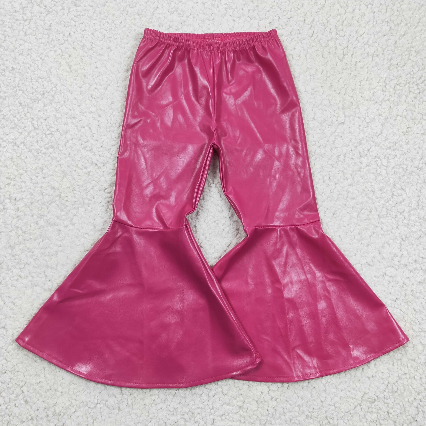 P0048 girls leather Pink bell pants1230 RTS