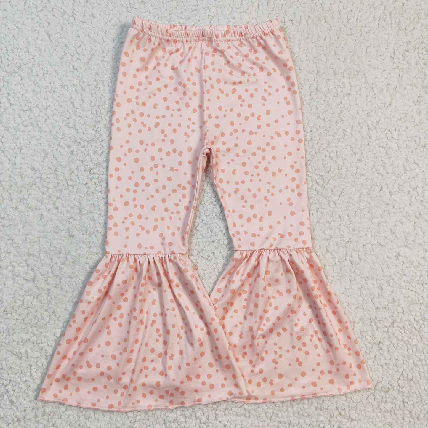 P0055 RTS bell bottom pink dots girl long pants 20230102 RTS