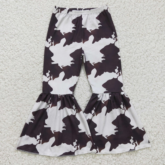 P0056 cow ruffles long bell bottom girl pants 20230102 RTS