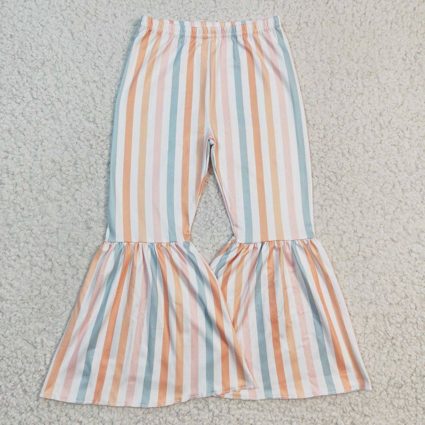 P0059  pink stripe girl long bell bottom pants 20230102 RTS