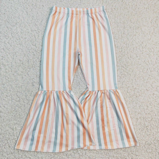 P0059  pink stripe girl long bell bottom pants 20230102 RTS