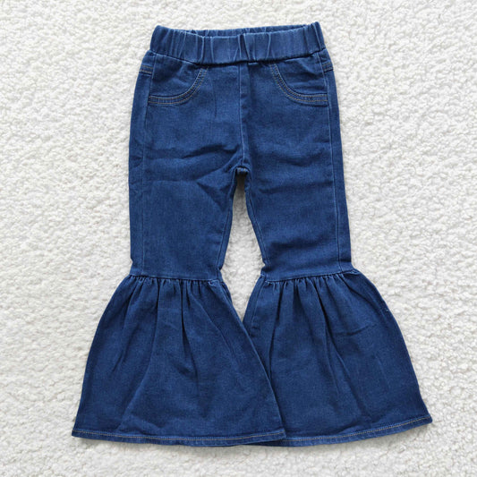 P0071 bell bottom bleaching girl denim jeans 20230403 RTS