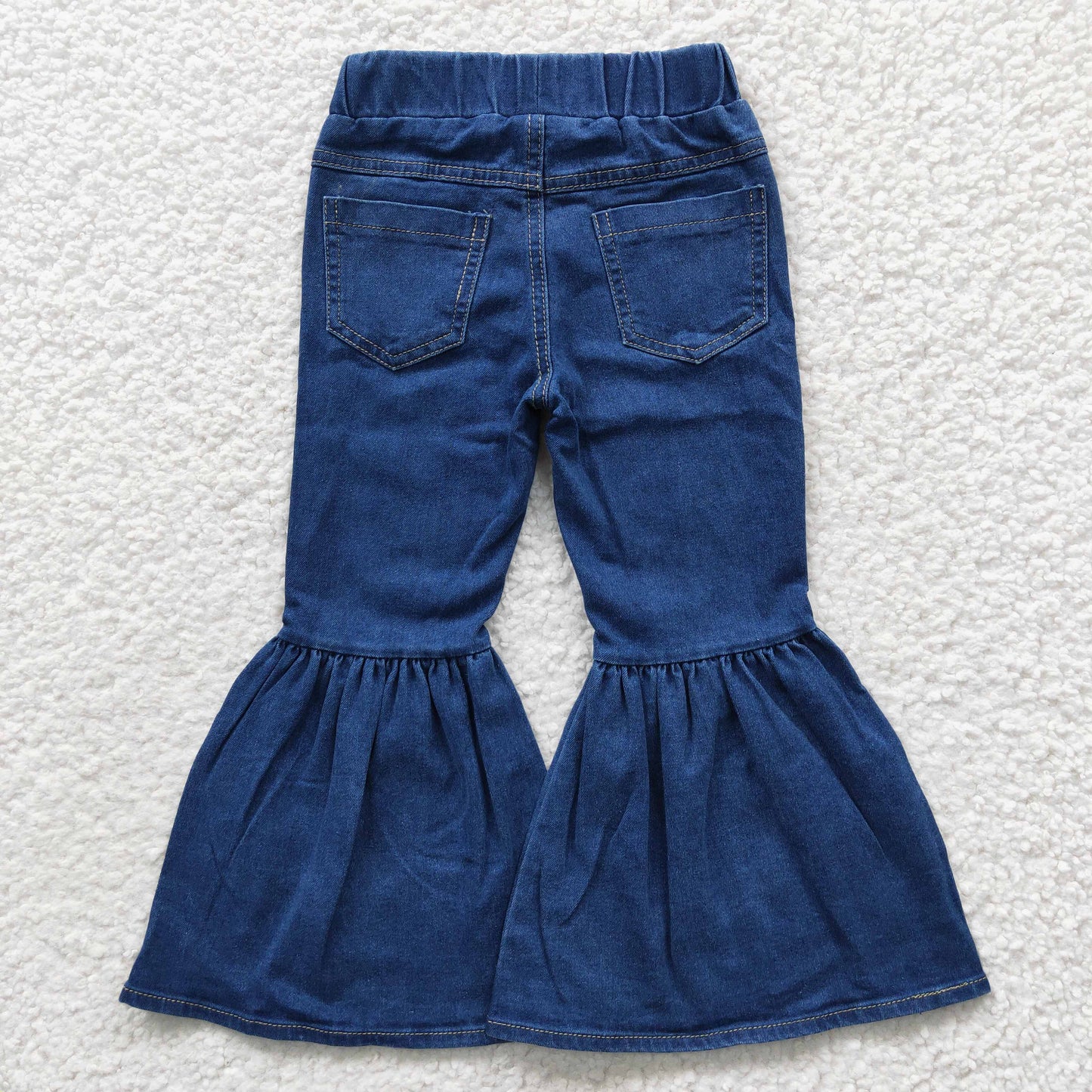 P0071 bell bottom bleaching girl denim jeans 20230403 RTS