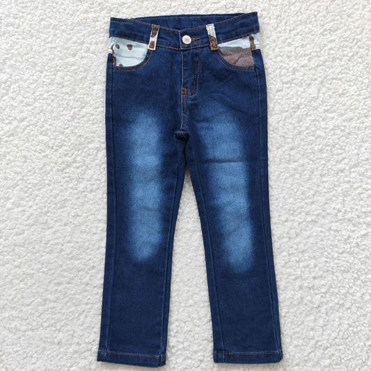 S0083 bell bottom blue bleached girl denim jeans 20230410 RTS