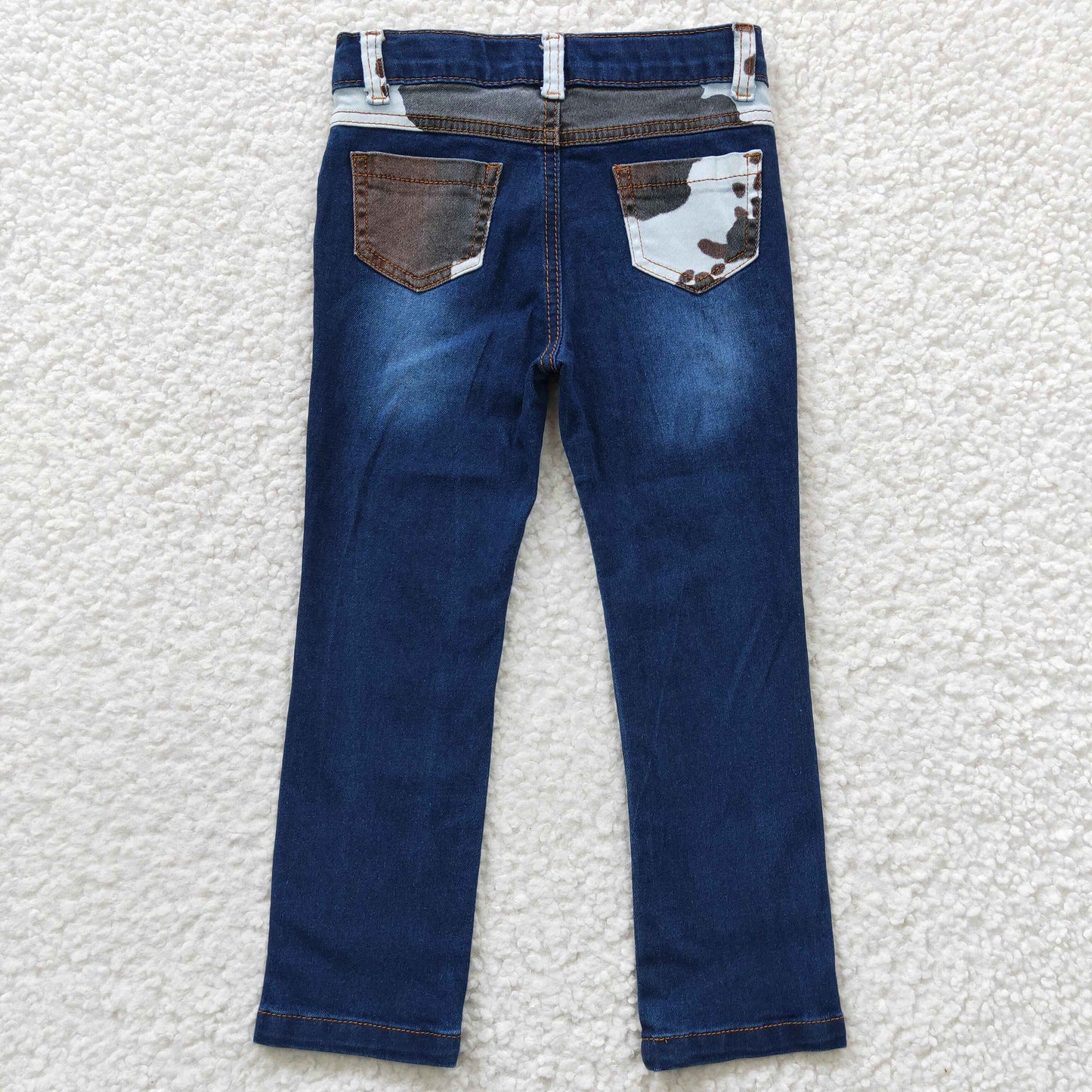 S0083 bell bottom blue bleached girl denim jeans 20230410 RTS