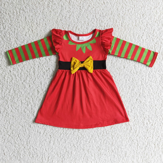 GLD0144 long sleeve christmas red princess GIRL dress 1101 RTS