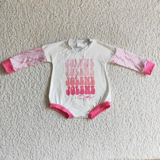 RTS Jolene  long sleeve baby girl bubble romper 0906