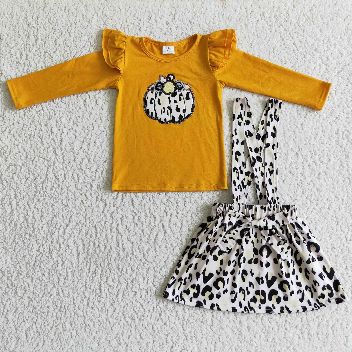 GLD0008 Halloween  long sleeve cartoon skirt overall girl outfit RTS 0920