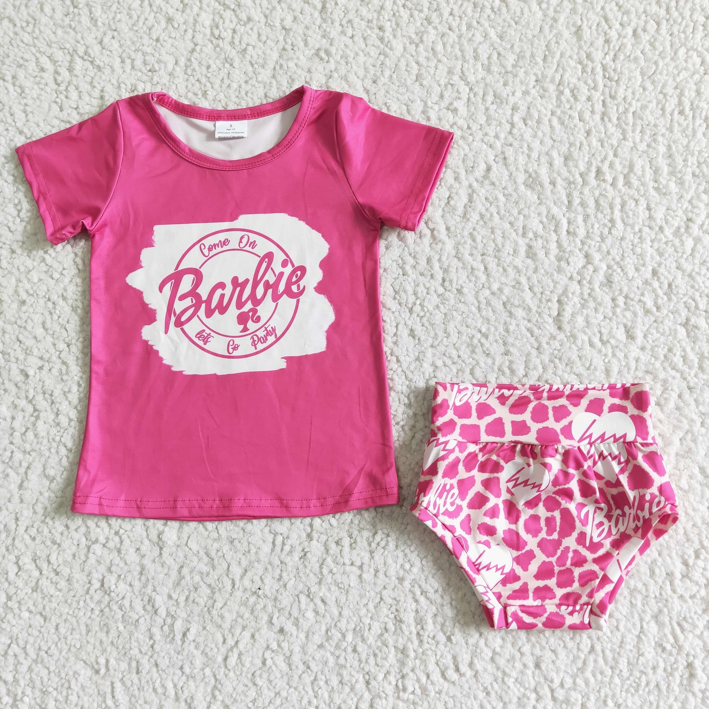 promotion RTS GBO0030 babe hot pink top short sleeve leopard bummies girl outfits 0512