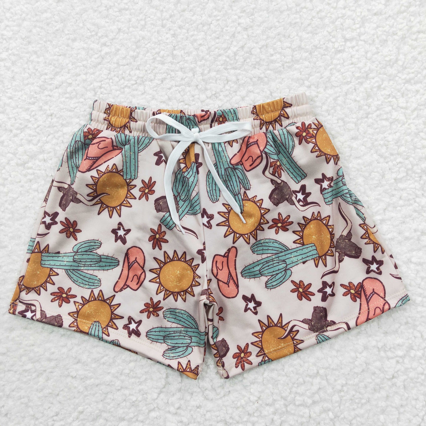 S0030 Western sun western print boy swimming trunks shorts 20230410