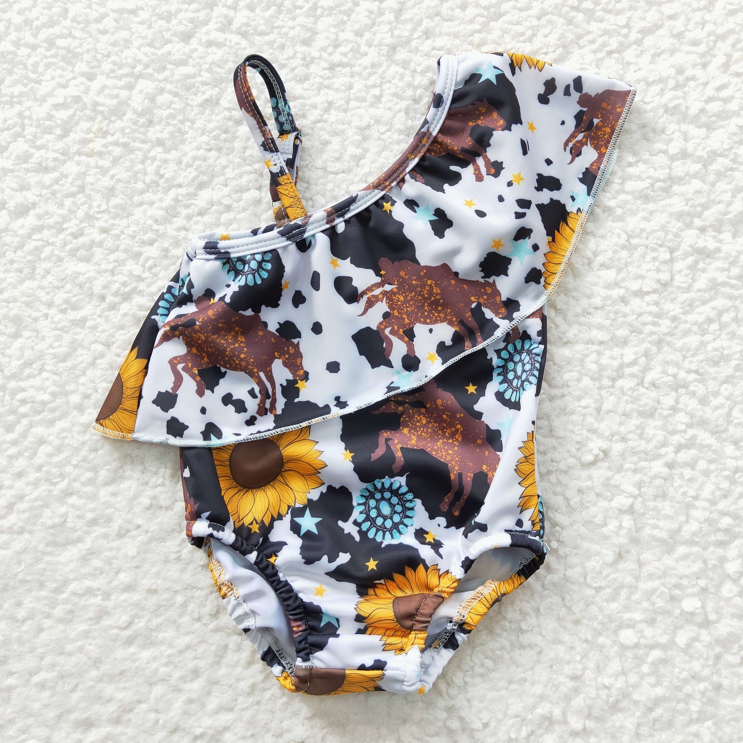 S0045 Sunflower Western swimware swimsuit 20230407 RTS