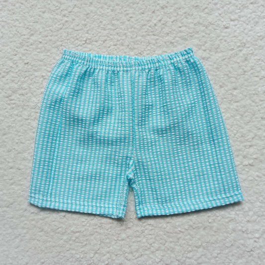 SS0073 boy seersucker light green summer shorts preorder 20230322