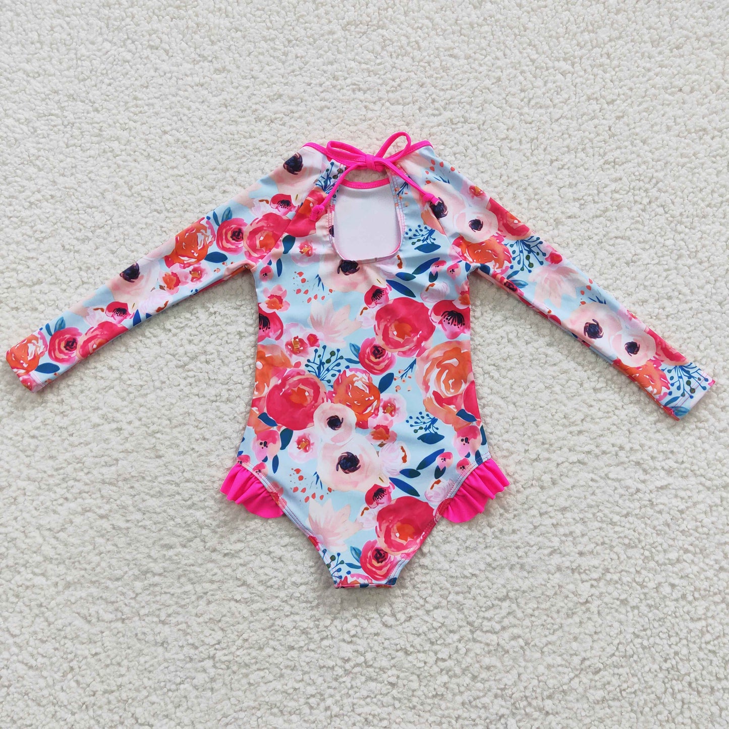 S0083 girls swimwear flower rose swim suit  preorder 20230410 RTS