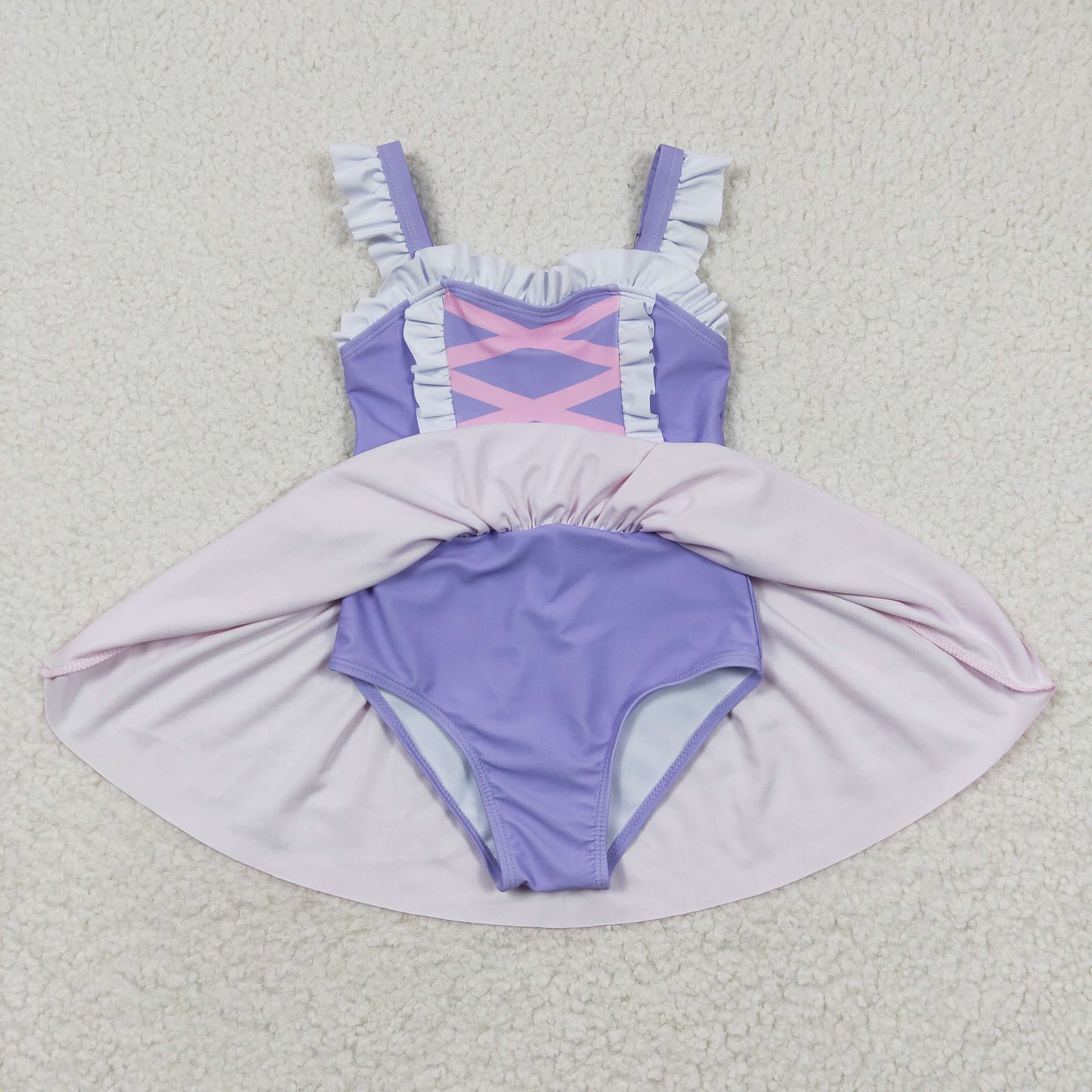 S0133 cartoon princess snow bathing suit ruffle girl swimwear 20230415 RTS