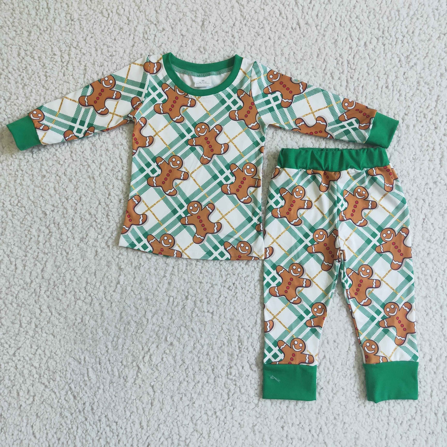 promotion 6 A3-26 Boy ginger print cartoon christmas long sleeve boy pajamas outfits 0708 RTS