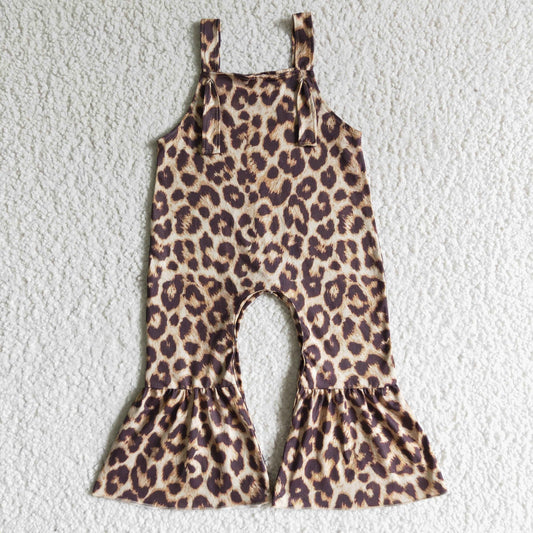 leopard print sling shouder jumpsuit overall romper 0830 RTS