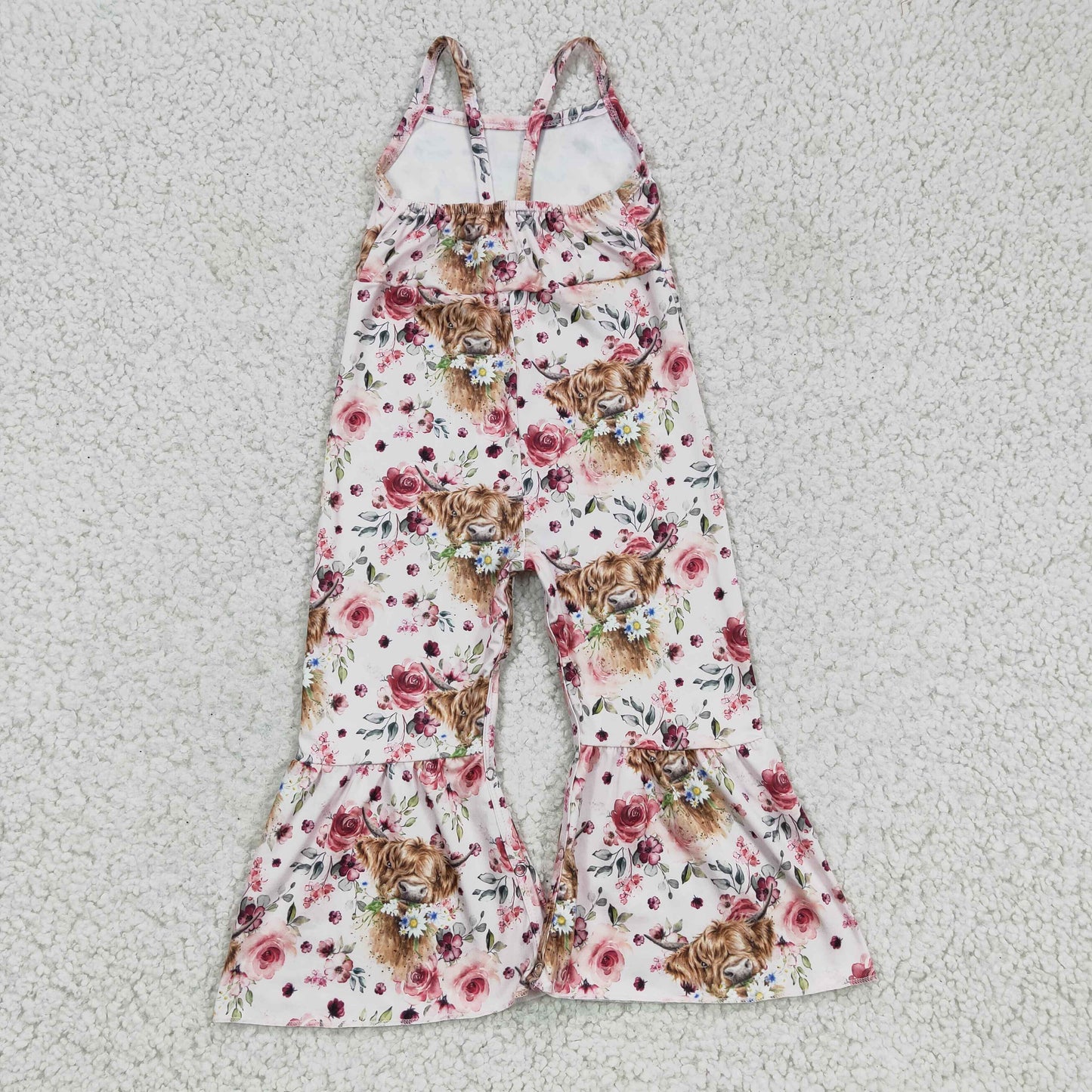 SR0114 RTS cow flower short sleeve girl overall jumpsuit romper