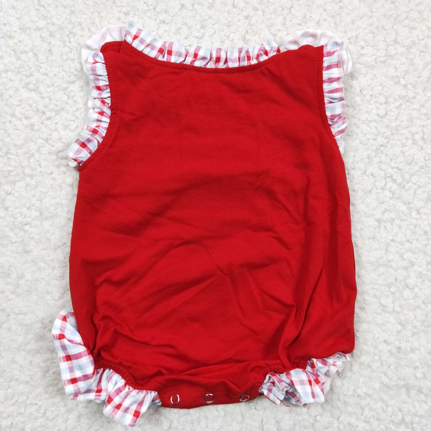 SR0156  embroidery little crab short sleeve girl romper  20230116 RST