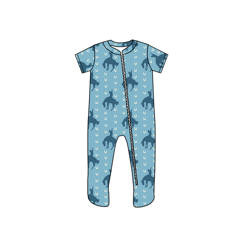 SR0181 preorder western short sleeve boy sleep romper 1123