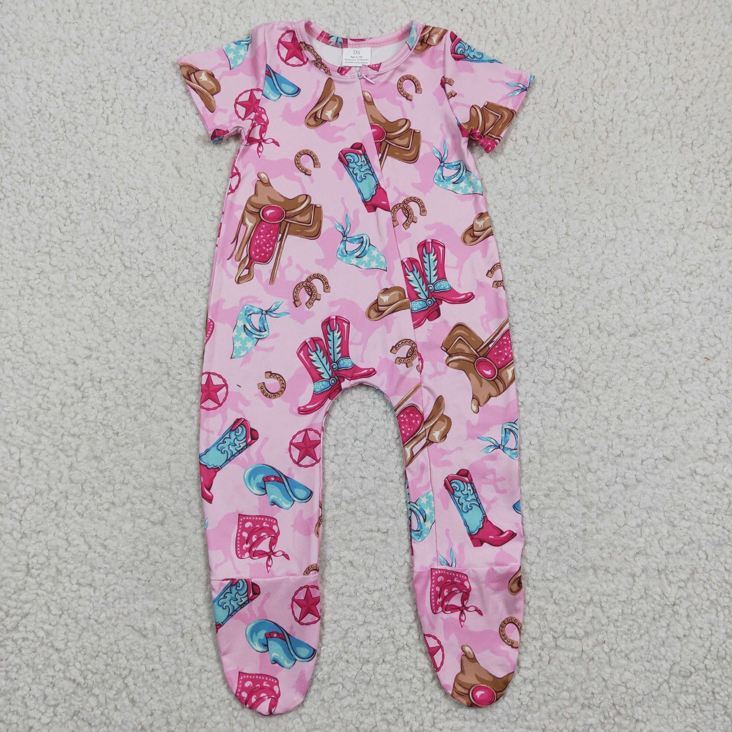 promotion RTS SR0194 western short sleeve girl romper 20230111