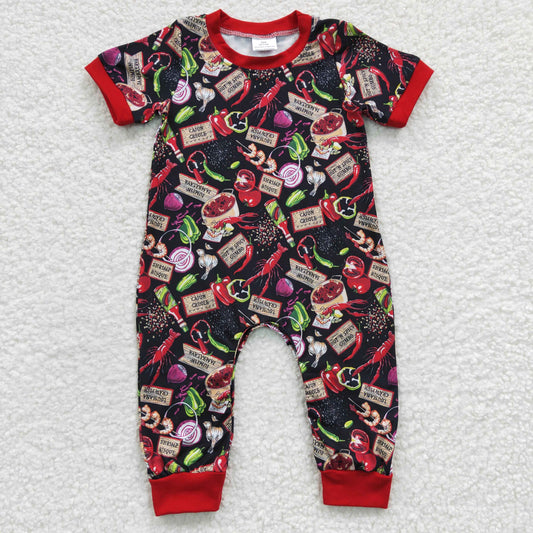 SR0206 short sleeve food crawfish summer boy romper 20230220 RTS